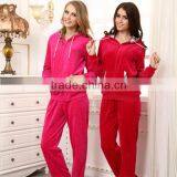 Women fantastic winter velvet pajamas zip hoodie fitness design pajamas for women