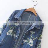 Ladies Autumn Embroidered 100% Cotton Jeans Jacket thumbnail-3