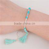 Fashion Green Blue Tassel Copper Morse Code " SISTER " Bracelets thumbnail-2