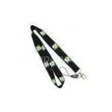 Black Detachable Cell Phone Neck Lanyard With Silk Screen Print Logo