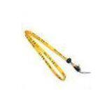Yellow Polyester Tubular Neck Lanyard With Adjustable Hook