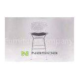 Customized Black Easy Bertoia Bar Stool for Outdoor Garden Chairs , Chromed Wire Frame thumbnail-1