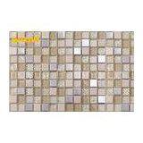 Non - Slip Subway Glass And Metal Mosaic Tile With Clear Crystal Chip thumbnail-1
