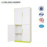 High Quality Steel 4 Door Two Tier Wardrobe / Metal Clothes Locker Cabinet for School Dorm thumbnail-3