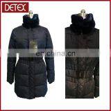 Promotional High Collar Drawstring Waist Top Lady Coat