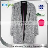 Women's casual jacquard coat with pocket