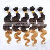 three tone ombre brazilian hair weave wet and wavy 1b/4/27 Ombre hair extensions fashion sexy products factory in xuchang