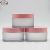 80ml Frosted Plastic Cosmetic Hand and Facial Cream Jar With Pink Lid