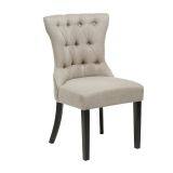 Linen Solid Wood Dining Chair,Solid Wood Side Chair Backrest With Buttons HL-6080 thumbnail-1