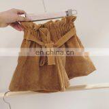 New Arrival Wholesale Boutique Fashion Summer Wear Plain Color Bow Wide Leg Little Kids Children Clothing Girls Short Shorts thumbnail-1