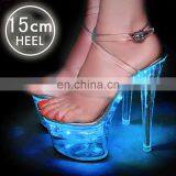 2021 New Novelty Nightclub Party Luminous Sandals Women Steel Tube Dance Shoes Women's Crystal High Heel Led Light Shoes thumbnail-1