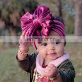 Подгузник для девочки, большой плюшевый бантик на голову, однородный, мягкий, модный головной убор, турбан для малышей и девочек, шелк для волос, 14 цветов thumbnail-2