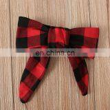 Fall Baby Girl Rompers Set Toddler Christmas Plaid Jumpsuit Headband 2pcs Set Playsuit Long Sleeve Holiday Clothes Set thumbnail-6