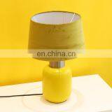 High Quality Custom Cheap Yellow Matt Nightstand Lamps Ceramic for Hotel Bedroom thumbnail-5