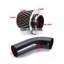 XT Car Universal 76mm/3inch Aluminum Cold Air Intake Filter Induction Pipe Hose System Kit thumbnail-2