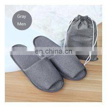 Comfortable Easy Breathable Gray Quality Hotel Slippers Travel Disposable Hotel Slippers Open Toe Spa Open Toe Shoes thumbnail-5