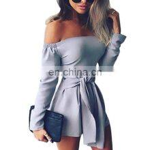 Spring and Summer New Fashion Trend Plus Size Jumpsuit One-shoulder Waist Waist Women's Clothing Wholesale Customization thumbnail-1
