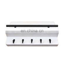 Rustic White Mail and Key Holder for Wall / Wood Mail Sorter Key Hooks With Shelf for Keys / Key Holder Wall Mounted