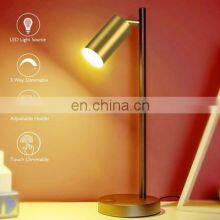 Touch Dimmable LED Desk Light Gold Bedroom Decoration Bedside Home Office LED Table Lighting thumbnail-3