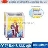 Ice Cream Showcase Display Refrigerator Glass Slide Top Freezers