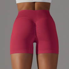 YYBD-0032,factory Seamless Breathable Solid Color Peach Hip Yoga Shorts Running Women Fitness Short Pants thumbnail-5