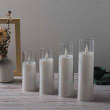 Bulk White Pillar Glass LED Candles (24pcs/Box) - Flicker Flame, Ideal for Party/Hotel Decoration - Factory Price thumbnail-2