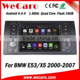 Top Version Android 4.4.4 car audio system in dash android car dvd player for bmw e53 x5 Android 1080p