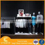 Dual Pipe Cloth Iron Hanger Rack,portable Folding Stand for Garments Display