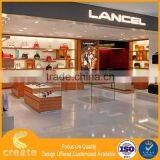 Luxury Mdf Wooden Slatwall Shoe & Handbags Display Rack Designs for Standing