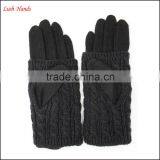 Ladies High-quality Woolen Gloves With Rabbit Fur Ball thumbnail-3
