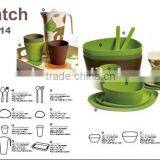 Fastion Eco-friendly Bamboo Firber Tableware Dishes Dinner Set