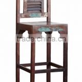 RECYCLE WOOD COLORED DINING CUM BAR CHAIR TALL