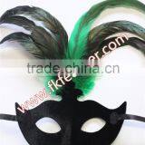 Green Cock Feather Mask Face Snake Skin Decoration thumbnail-5