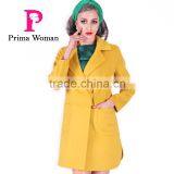 2016 Fashion Spring Wholesale Clothing Medium Length Slim Fit Wool Women Trench Coat