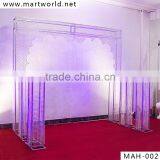 Hight Quality! Wedding Crystal Arch Silver Decorative Wedding Stage for Party and Wedding Decoration(MAH-002)