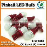 NEW Type 6.3V 5630 2SMD LED T10 555 Wedge Bulb With Frosted Cap for Pinball Machines