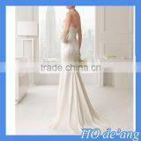 HOGIFT Simple Bra Small Trailing Fishtail Wedding Bridal,Marry You Deep V-neck Sleeveless Sexy Mermaid Wedding Dress thumbnail-2