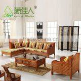 Nice Design Hand Woven Classic Water Hyacinth Seagrass Natural Rattan Wicker Living Room Furniture L Shape Sectional Sofa Set thumbnail-5