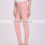 Women Lady Pink With Zip Casual Long Pants Trousers thumbnail-3