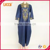 Casual Emboridered Lady Summer Indian Designs Long sleeve Maxi Dress for women