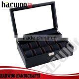 10 Slot Elaborate pu Leather Watch Box,watch Display Box With Different Color Cushion,watch Box With Transparent Window