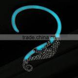Wholesale Animal Jewelry Antique Silver Plated Lizard Charm Noctilucent Earring thumbnail-5