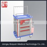 Five drawers aluminum columns with two baskets ABS transfusion trolley