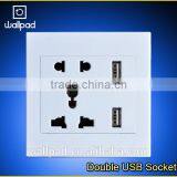 New Design Wallpad High Quality White PC110~250V Electrical Wall Socket With Usb Port USB Power Wall Lamp Light Socket EU UK thumbnail-3