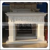 Chinese White Marble Fireplace Frame Wooden