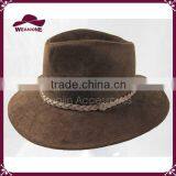 Fedora Hat Wide Brim Suede Panama Hat Brown Wholesale Men Fedora Hat thumbnail-2