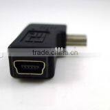 Mini USB 2.0 5P Male to Female M - F Extension Adapter 90 Degree Left Angled