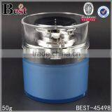 50g Blue Plastic Luxury Cosmetic Acrylic Airless Jars for Cream Silver Pump thumbnail-1