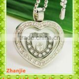 Wholesale manufacture new design hearts white stone pendant