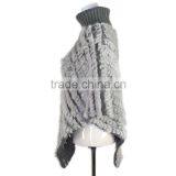 Rabbit Fur Cape Knitted Triangle Fur Cape,KZ14087 thumbnail-2